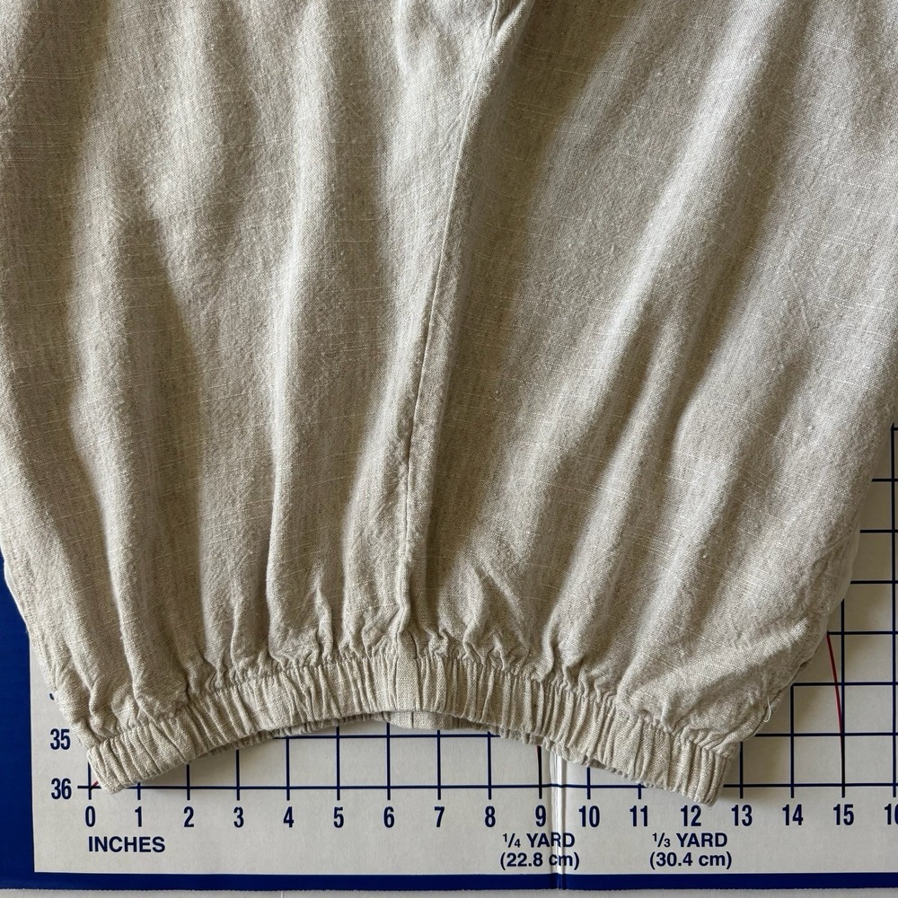 CP Shades Womens Rayon Flax Pull On Medium Pants Tapered Leg Beige Spring Summer - Picture 7 of 10